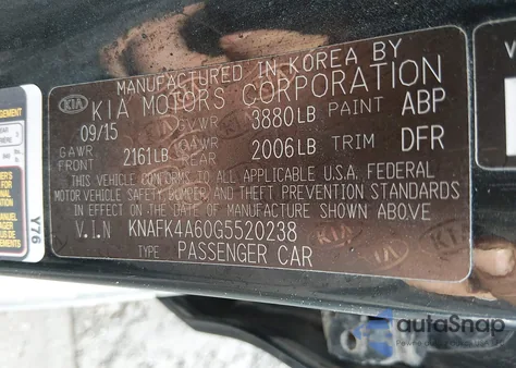 2016 Kia Forte Lx z USA, uszkodzony, nr VIN KNAFK4A60G5520238